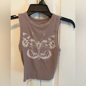 Hollister girls tank top with butterfly print size XSmall